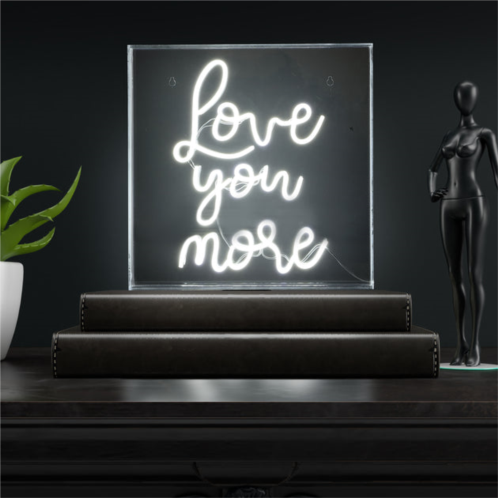 JONATHAN Y love you more 15 square contemporary glam acrylic box usb operated led neon light