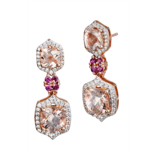 SAVVY CIE JEWELS 18k rose vermeil 7.25gtw mor/wht zirconia earrings