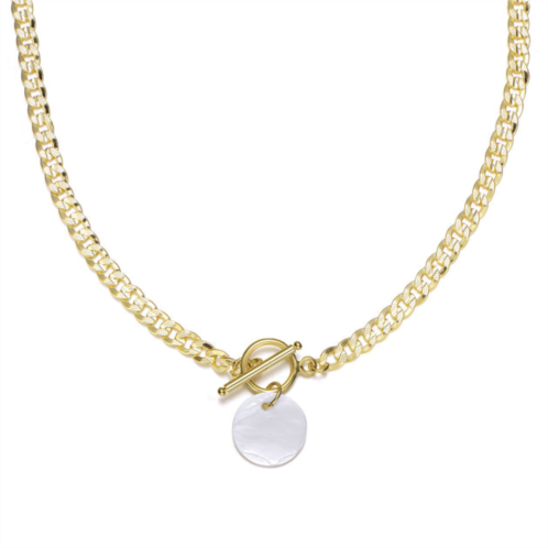 Rachel Glauber ra 14k gold plated white charm necklace