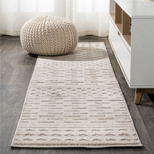 JONATHAN Y xlendi high-low pile moroccan geometric indoor/outdoor area rug