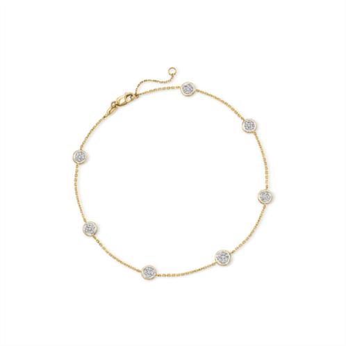Ross-Simons pave diamond station anklet in 14kt yellow gold