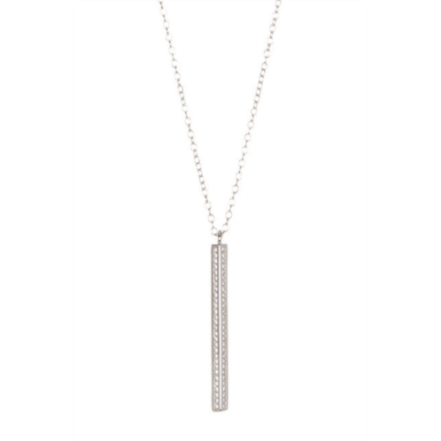 Adornia vertical bar necklace silver