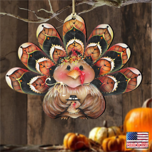 Designocracy be thankful turkey sitter ornament set of 2 by jamie mill price