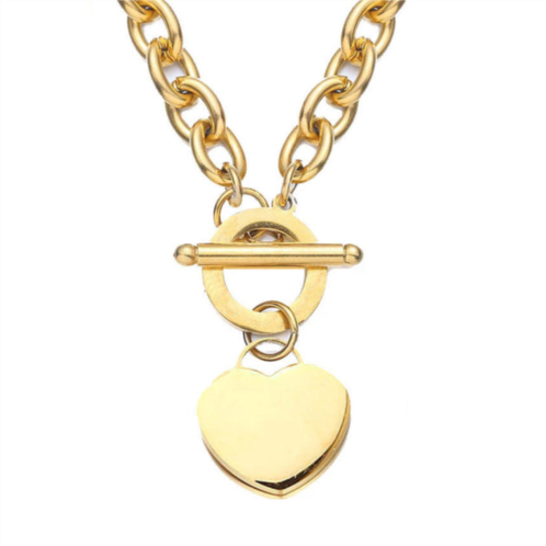 Liv Oliver 18k gold heart charm necklace