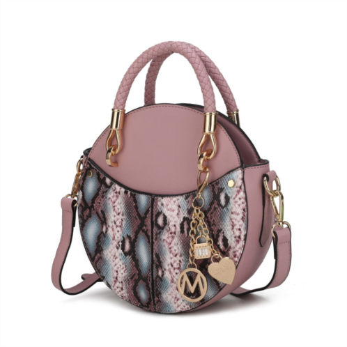 MKF Collection by Mia k. camille faux snakeskin vegan leather womens round crossbody bag by mia k
