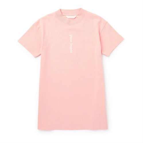 PALM ANGELS pink logo print t-shirt dress