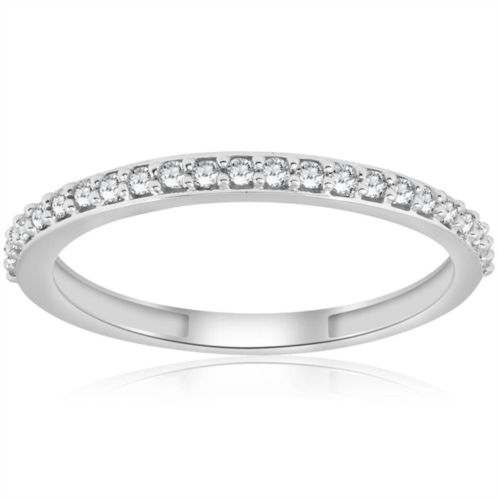 Pompeii3 1/8ct stackable womens diamond wedding ring 10k white gold