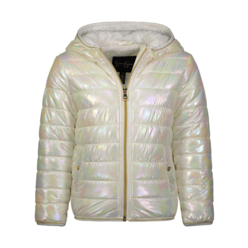 Jessica Simpson girls quilted hooded puffer jacket
