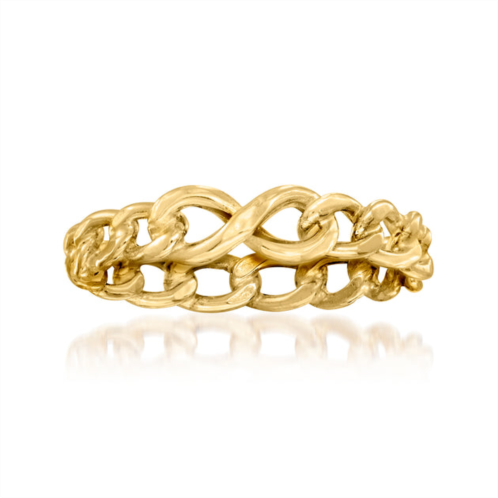 RS Pure ross-simons italian 14kt yellow gold infinity symbol curb-link ring