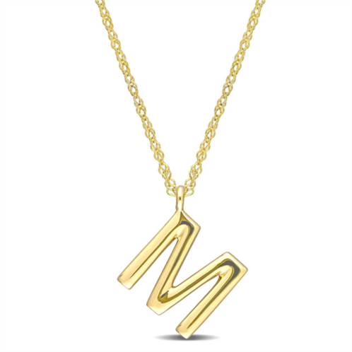 Mimi & Max initial m pendant w/ chain in 14k yellow gold