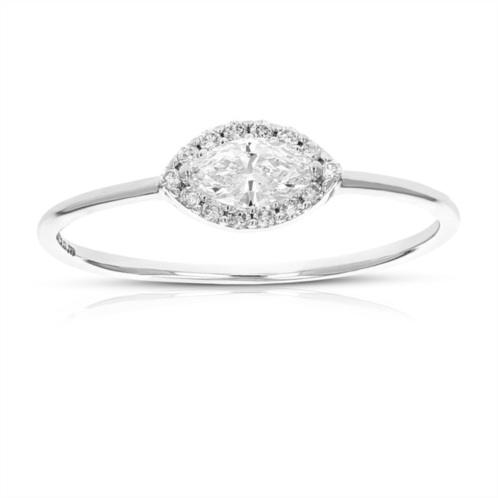 Vir Jewels 1/3 cttw wedding engagement ring for women, round lab grown diamond ring in 14k white gold, prong setting