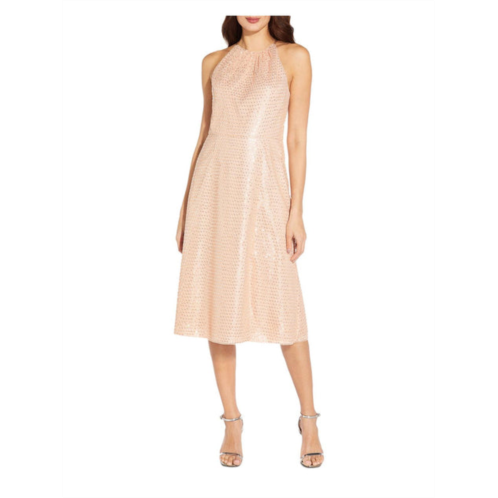 Aidan by Aidan Mattox womens halter sequined cocktail and party dress