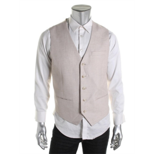 Perry Ellis mens v-neck linen suit vest