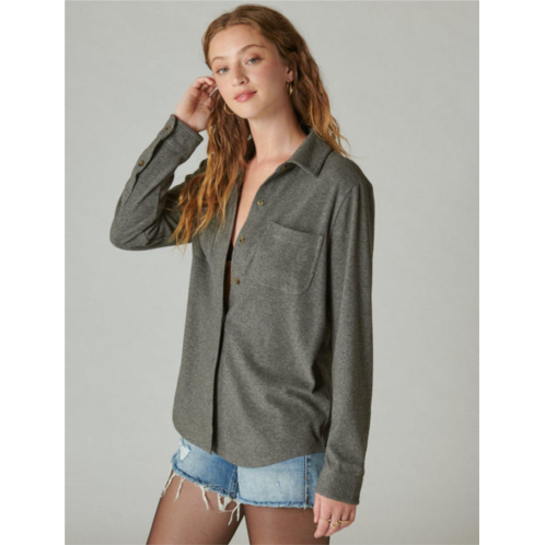 Lucky Brand womens cozy knit shirt jacket