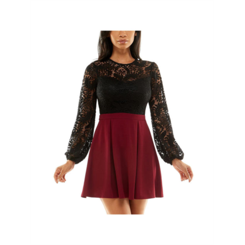 B. Darlin juniors womens lace colorblock cocktail and party dress