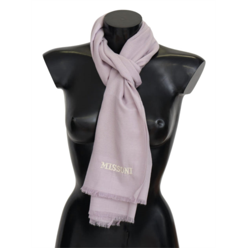 Missoni lavander lined cashmere unisex wrap mens scarf