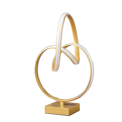Simplie Fun 19 in abstract infinity matte gold modern table lamp