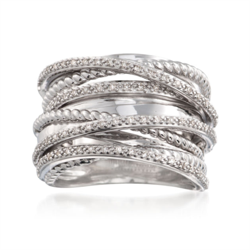 Ross-Simons diamond highway ring in sterling silver