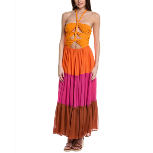 FARM Rio warm colorblocking maxi dress