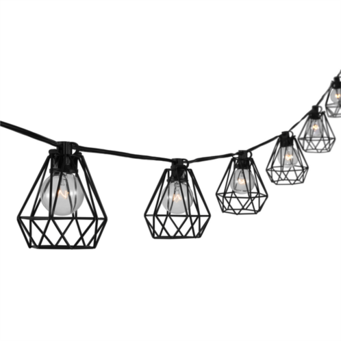 JONATHAN Y 10-light indoor/outdoor 10 ft. contemporary transitional incandescent g40 diamond cage string lights