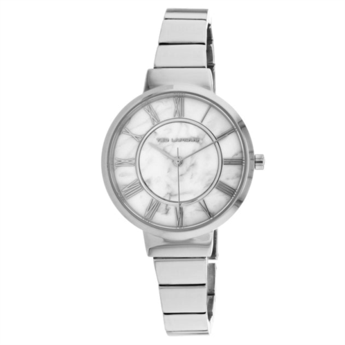 Ted Lapidus womens marble white dial watch