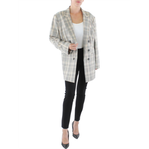 Bar III plus womens plaid suit separate open front