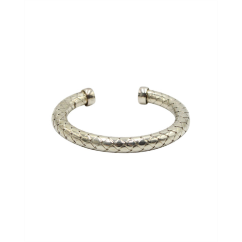 Bottega veneta intrecciato cuff bracelet in silver metal