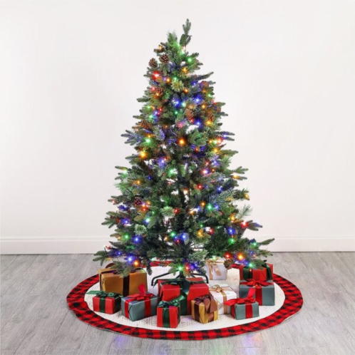 Safavieh 5.5 ft, green, pre-lit artificial christmas tree with pine cones