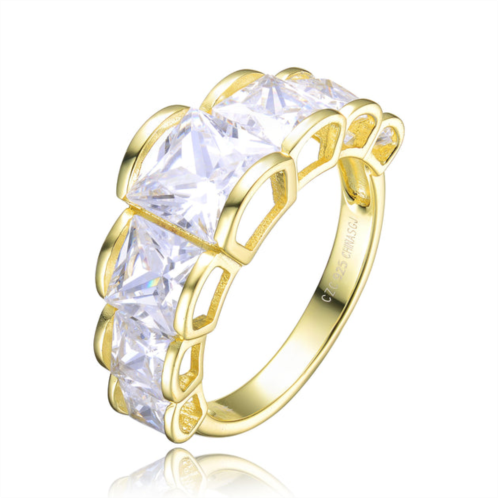 Genevive sterling sivlver gold plated cubic zirconia vintage ring
