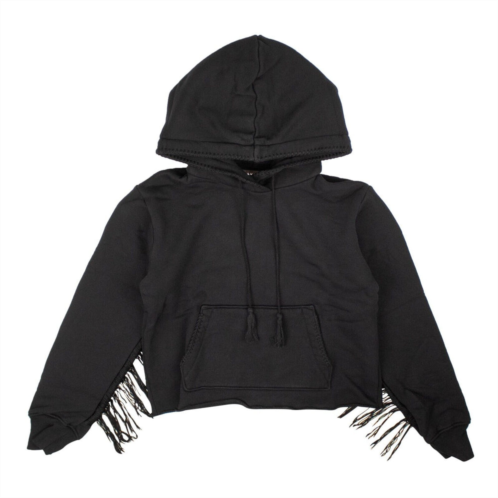 Amiri black fringe cotton hoodie