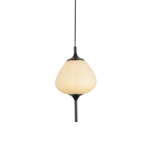 VONN Lighting lecce vap2221bl 5 integrated led pendant lighting fixture with glass shade in black