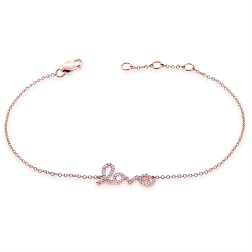 Sabrina Designs 14k gold & diamond script love bracelet