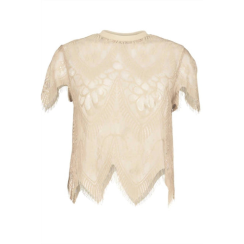 Bishop + young sheer genius lace tee in ivory