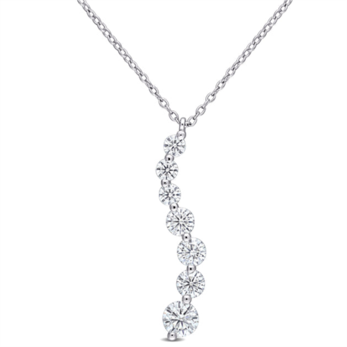 Mimi & Max 1 1/2ct dew created moissanite journey pendant with chain in sterling silver
