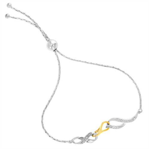 Vir Jewels 1/10 cttw diamond bolo bracelet yellow gold plated over silver infinity style