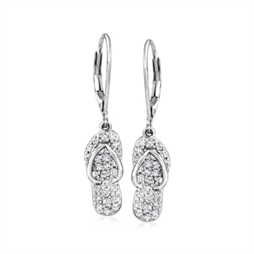 Ross-Simons diamond flip-flop drop earrings in sterling silver