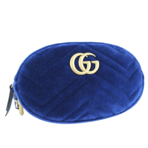 Gucci gg marmont suede clutch bag (pre-owned)