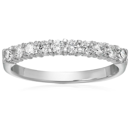 Vir Jewels 1/2 cttw diamond wedding band for women, i1-i2 round diamond wedding band in 14k white gold prong set