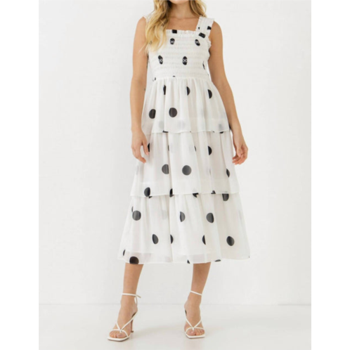 2.7 AUGUST APPAREL polka dot perfection in white