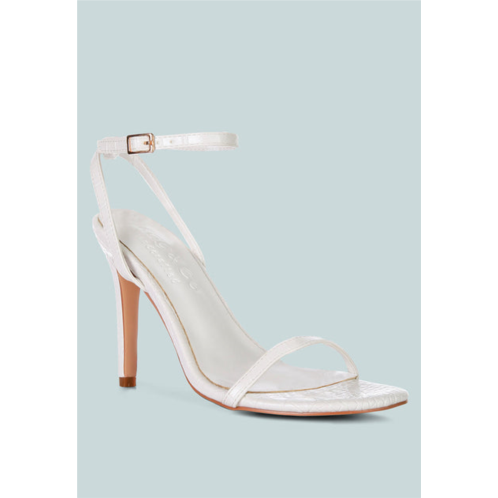 Rag & Co blondes white croc high heeled sandal