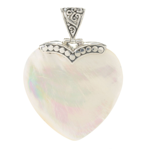 Samuel B. Jewelry sterling silver abalone heart pendant