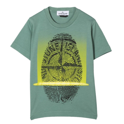 Stone Island green finger print t-shirt