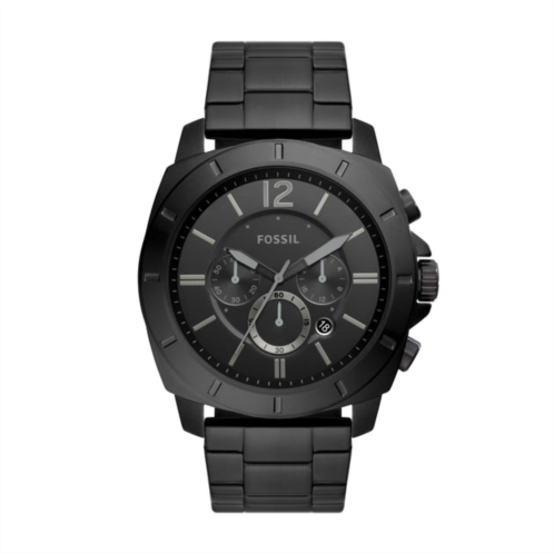 Fossil outlet mens privateer chronograph, black stainless steel watch