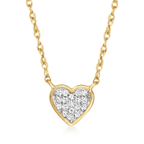 Canaria Fine Jewelry canaria diamond-accented heart cluster necklace in 10kt yellow gold