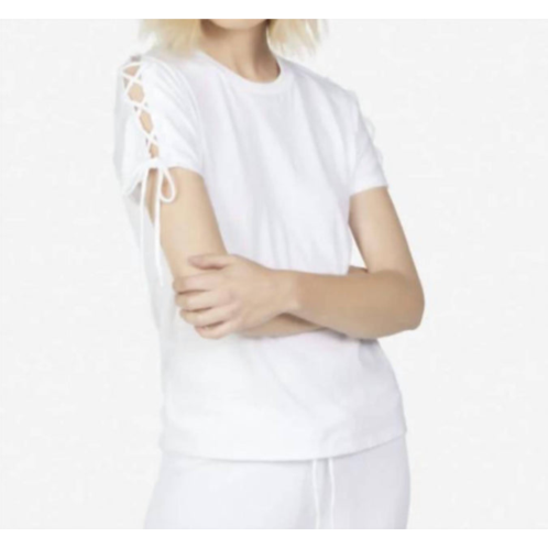 MICHAEL LAUREN ryland s/s lace up tee in white