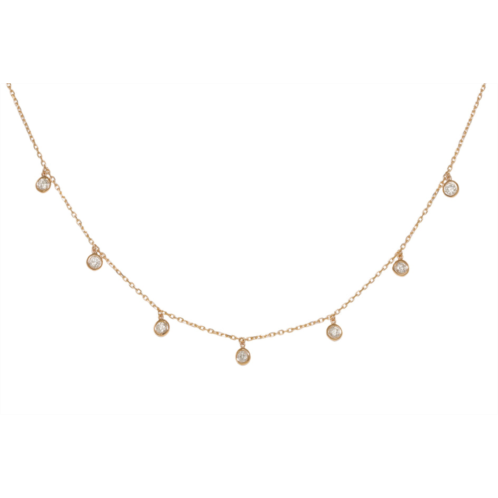 Diana M. 14 kt yellow gold, 17 diamonds-by-the-yard necklace featuring 0.75 cts tw round diamonds