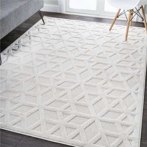 JONATHAN Y talaia neutral geometric indoor/outdoor area rug
