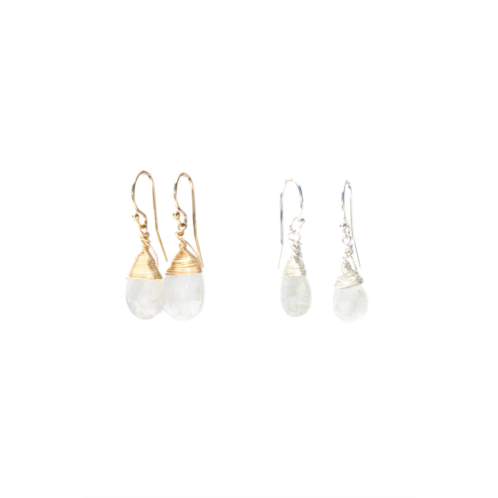 A Blonde and Her Bag jill short drop earring in rainbow moonstone