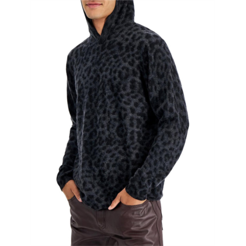 INC mens classic fit animal print hooded sweater