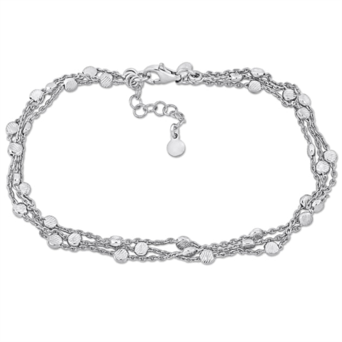 Mimi & Max multi-strand anklet with sterling silver lobster clasp - 9 in